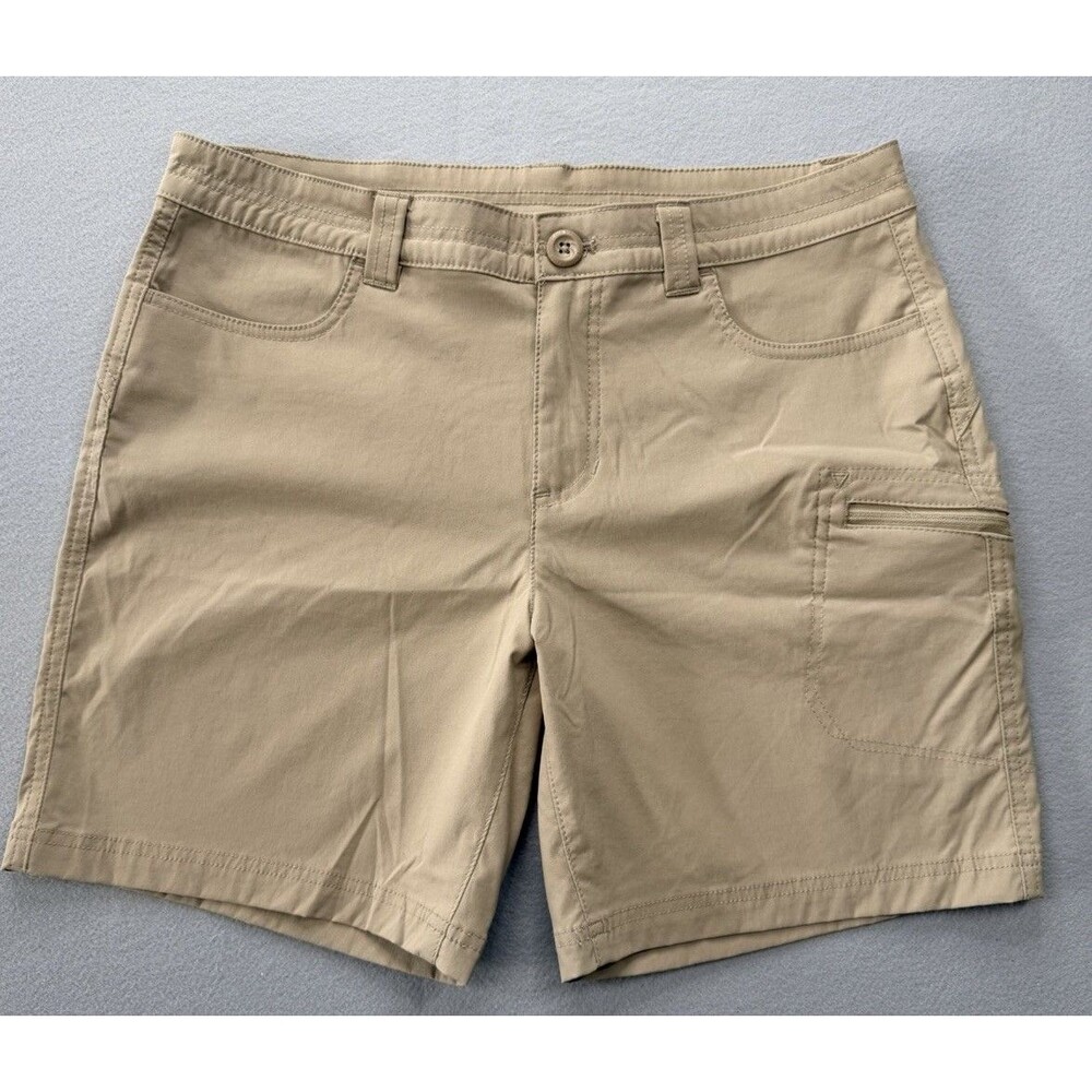 Eddie Bauer Women’s Khaki Stretch Hiking Cargo Shorts Beige Size 10 Outdoor